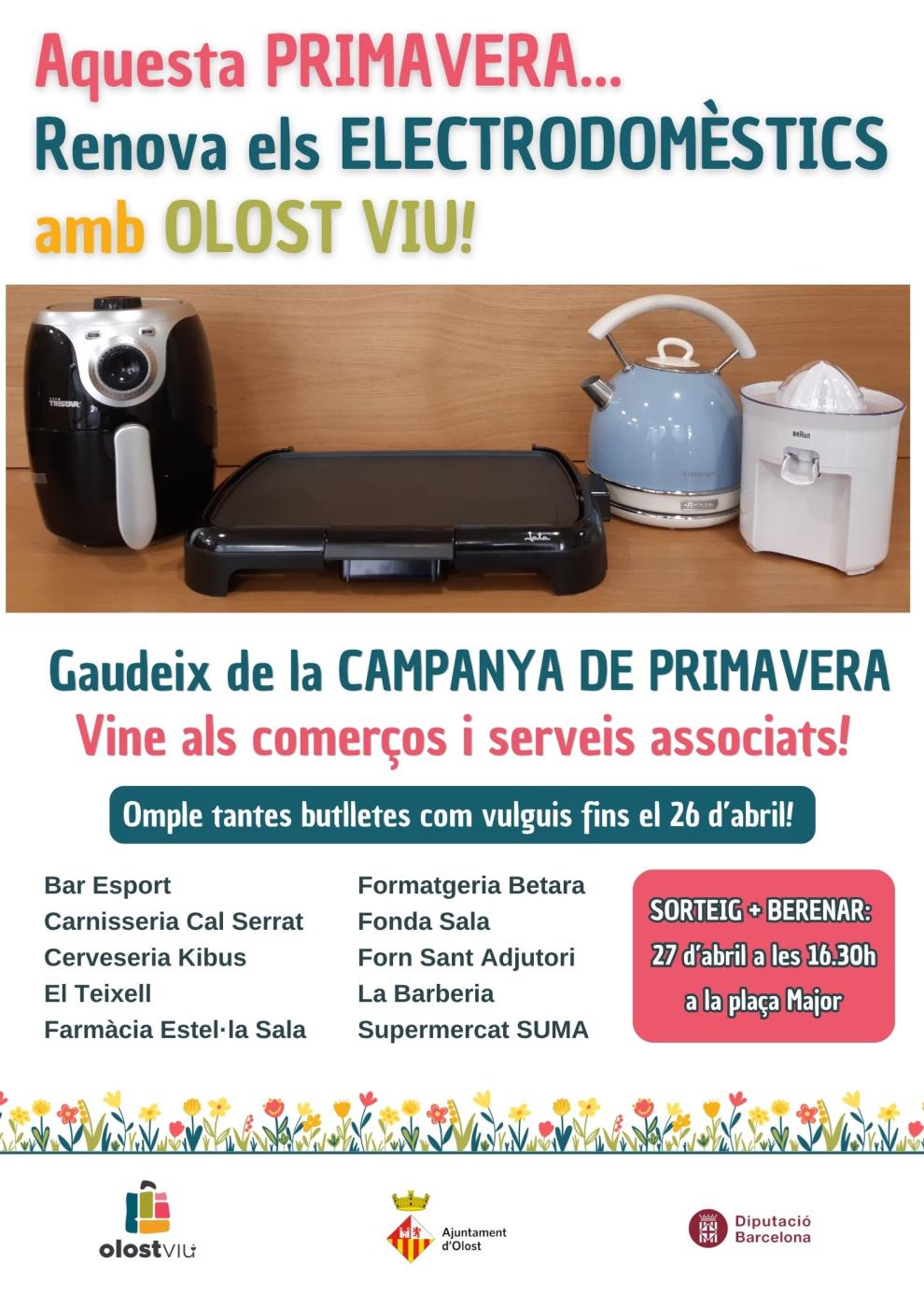 Participa a la Campanya dels comerços aquesta primavera i renova els electrodomèstics!